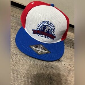 Cooperstown Hat Cap Mens Fitted L/XL White Red All-Star MLB Baseball‎ Logo Adult